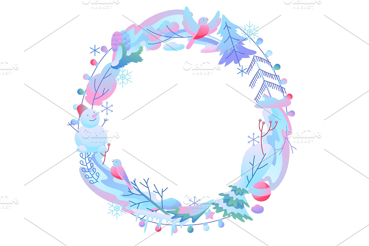 Decorative frame with winter items. in Illustrations - product preview 8