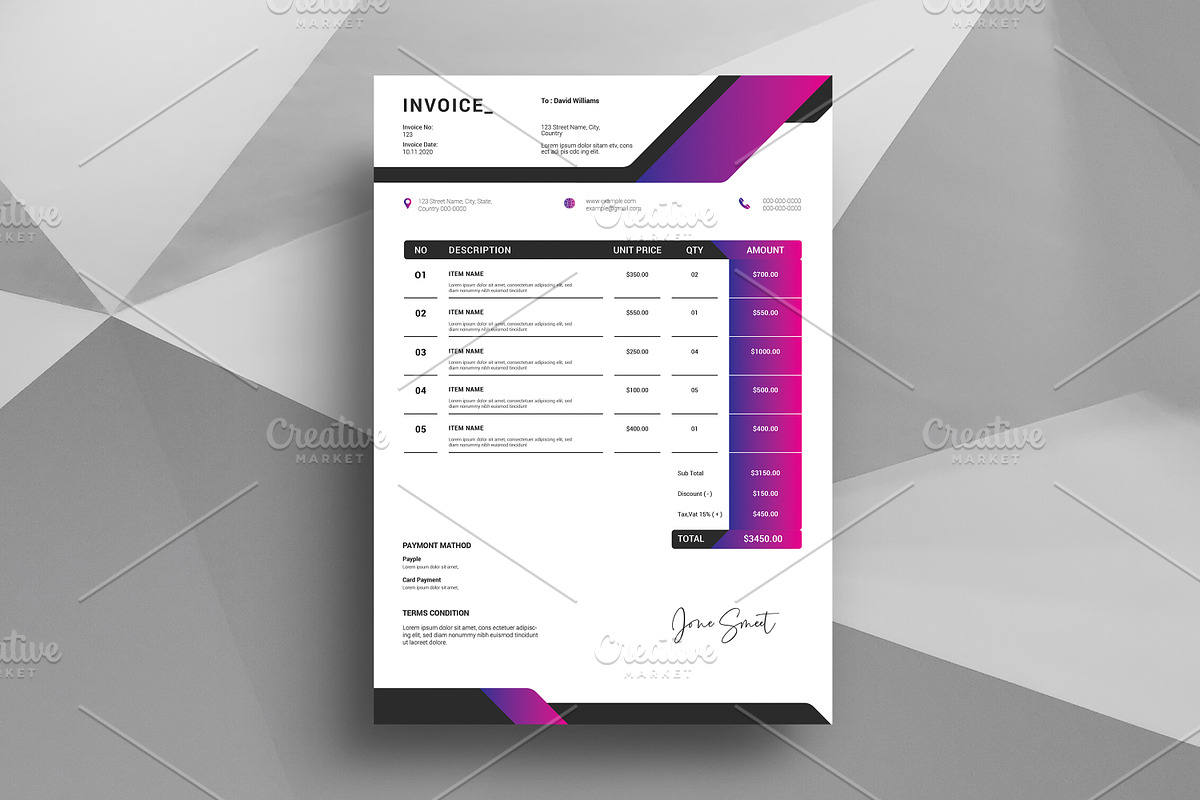 Invoice V14 in Stationery Templates - product preview 8