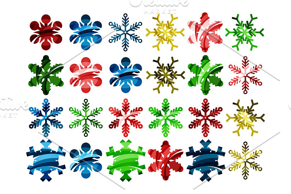 Minimal design abstract snowflakes