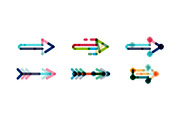 Set of linear design arrows