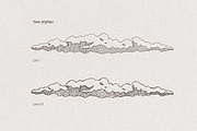Set of clouds sketches