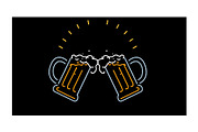 Animation Beer Toasting Neon Sign 2D