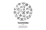 Teamwork Round Template Concept.