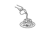 Animation Hand Pouring Maple Syrup
