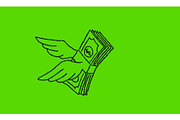 Animation Banknote Flying With Wings