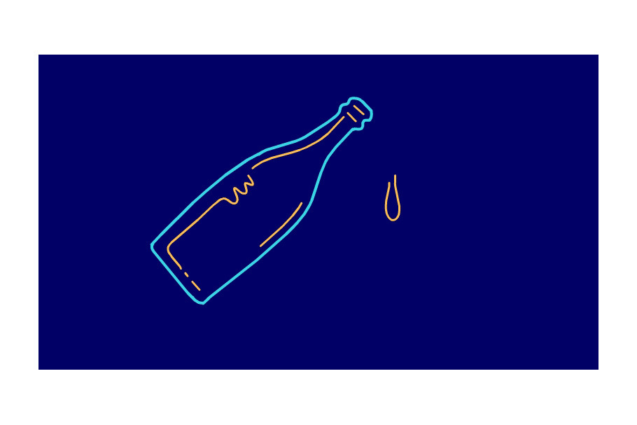 Animation Champagne Wine Bottle Drip