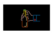 Animation Hand Opening Beer Bottle