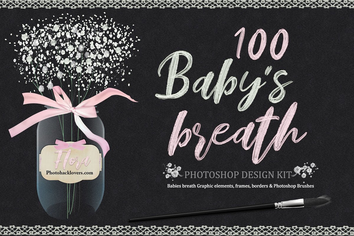 100 Babys Breath Design Kit in Photoshop Brushes - product preview 8