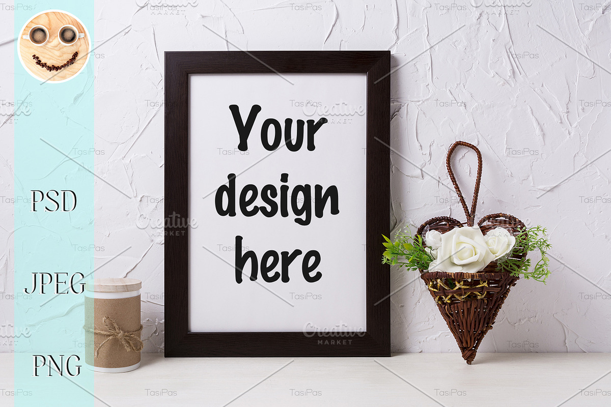 Black brown poster frame mockup in Mockup Templates - product preview 8