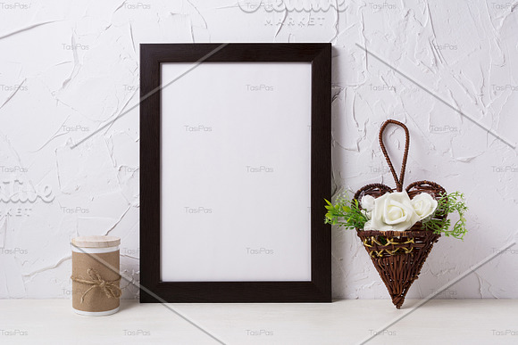Black brown poster frame mockup in Mockup Templates - product preview 3