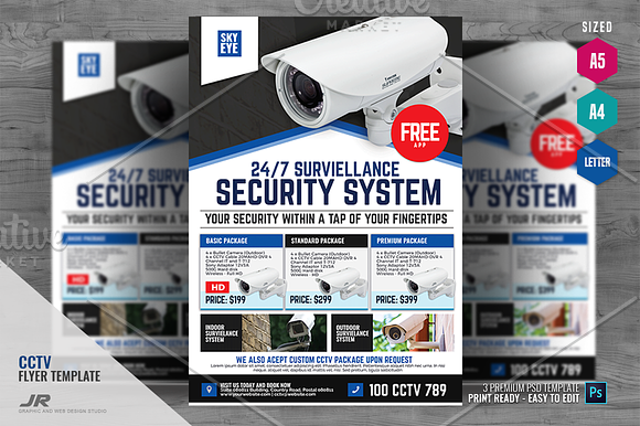 CCTV Surveillance Camera Shop Flyer in Flyer Templates - product preview 3