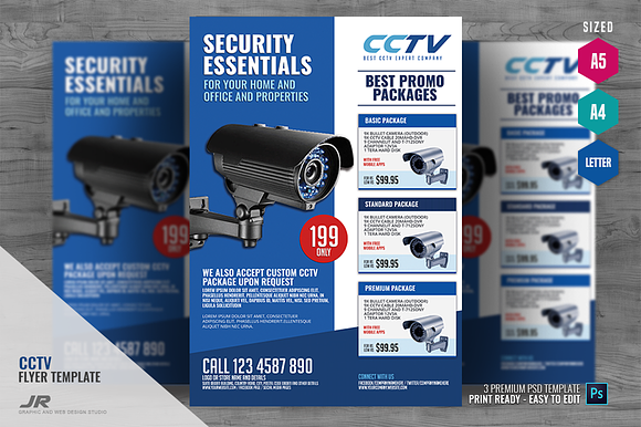 Surveillance CCTV System Flyer in Flyer Templates - product preview 3