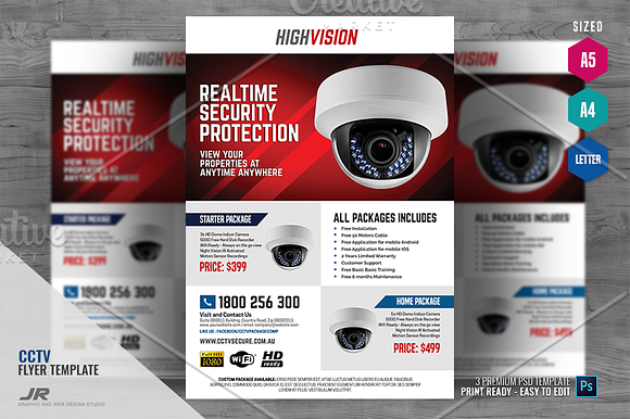 Home and Office CCTV Camera Flyer in Flyer Templates - product preview 3