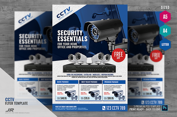 CCTV Camera Store Flyer in Flyer Templates - product preview 3