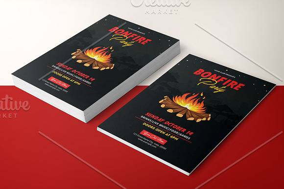 Bonfire Party Flyer Template V1089 in Flyer Templates - product preview 2