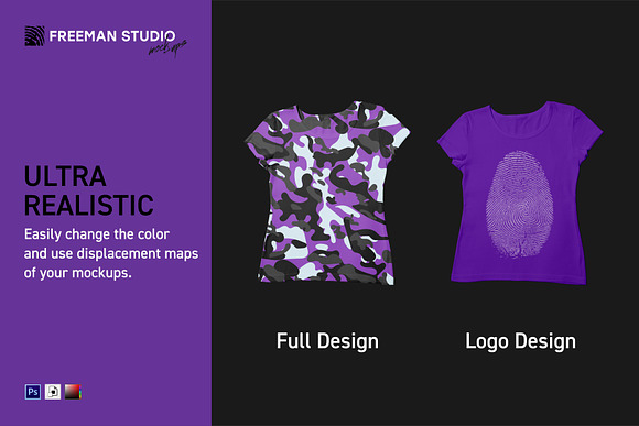 Girl's U-Neck T-Shirt Mock-Up in Mockup Templates - product preview 1
