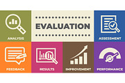EVALUATION Concept with icons and