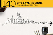 140 City Skyline Signs