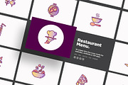 Restaurant Menu | 16 Thin Line Icons
