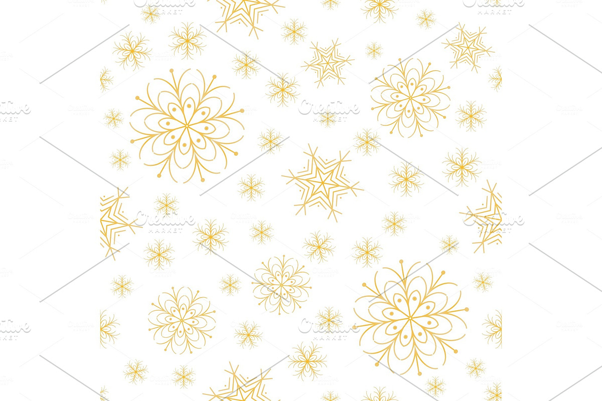 Snowflakes golden xmas design in Objects - product preview 8