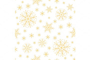 Snowflakes golden xmas design