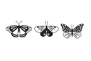 Butterflies vector glyph
