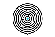 Round labyrinth vector illustration