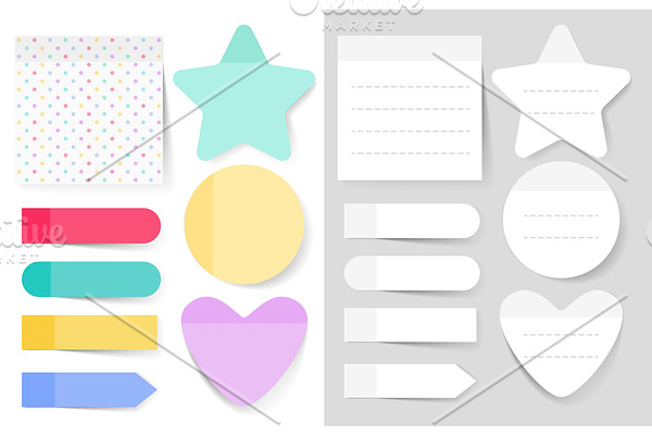 Sticky notes vector illustrations