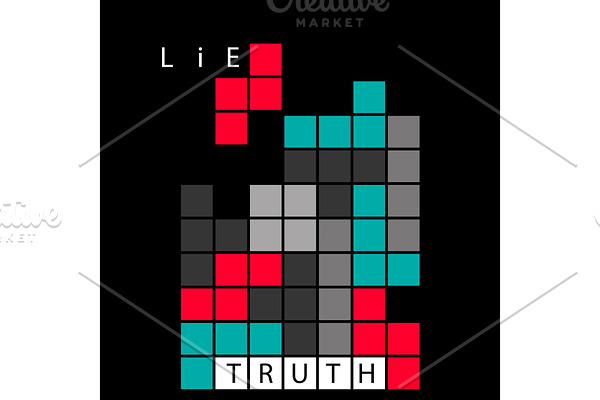 Truth and lie concept illustration
