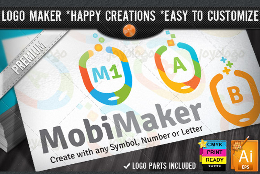 Colorful Flat Mobile Logo Maker Set