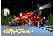Vector Christmas card with cartoon