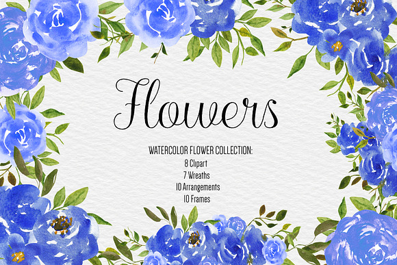 Watercolor Flower Clipart in Illustrations - product preview 4