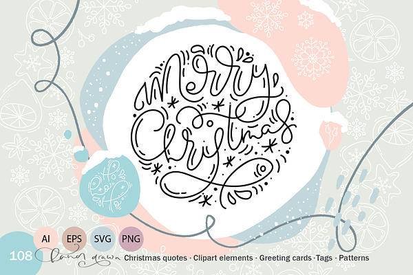 Christmas monoline collection SVG