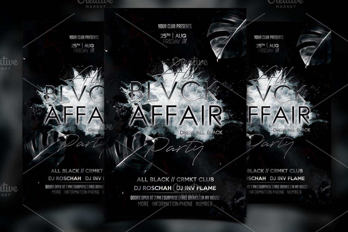 All Black Flyer in Flyer Templates - product preview 8