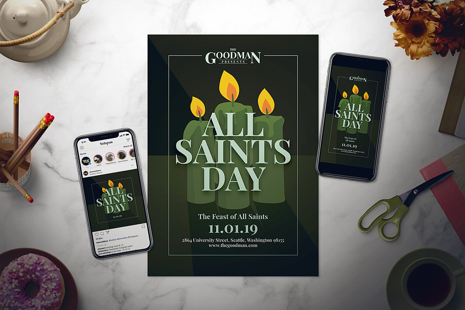 All Saints Day Flyer Set in Flyer Templates - product preview 8