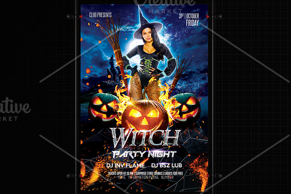 Witch Night Halloween Flyer in Flyer Templates - product preview 1