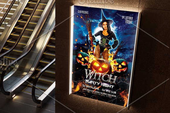 Witch Night Halloween Flyer in Flyer Templates - product preview 2