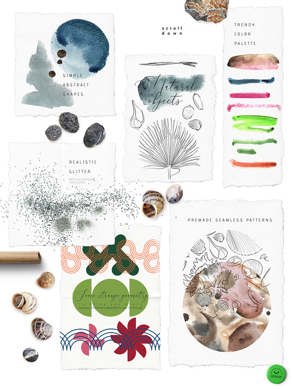Nature Abstractions - Watercolor Set in Illustrations - product preview 5