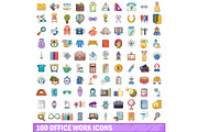 100 office work icons set