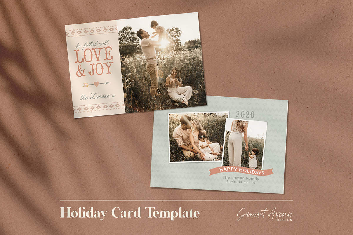 Boho Christmas Card Photoshop Design in Card Templates - product preview 8