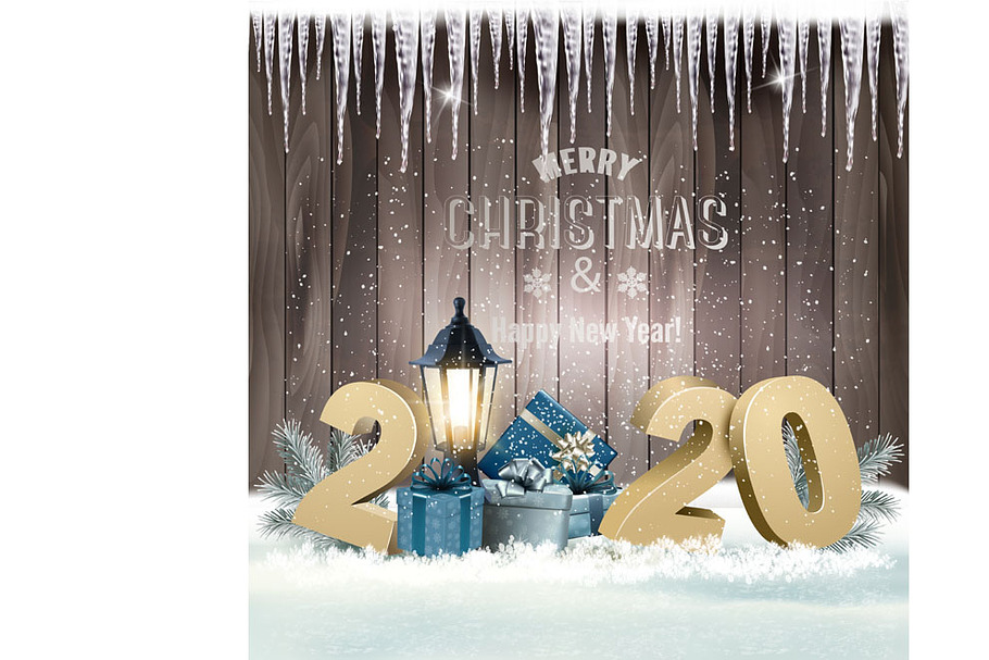 Merry Christmas Background Vector in Illustrations - product preview 8