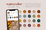 Earthy Watercolor Instagram Covers