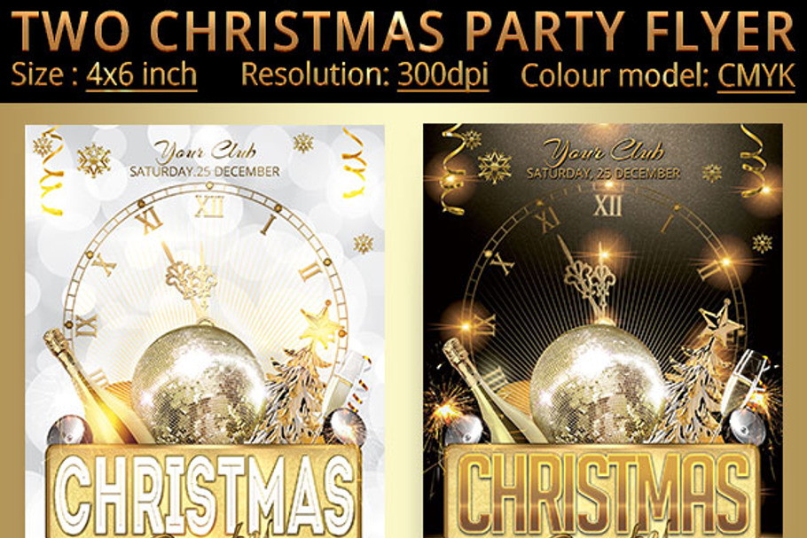 Two Christmas Party Flyer in Flyer Templates - product preview 8