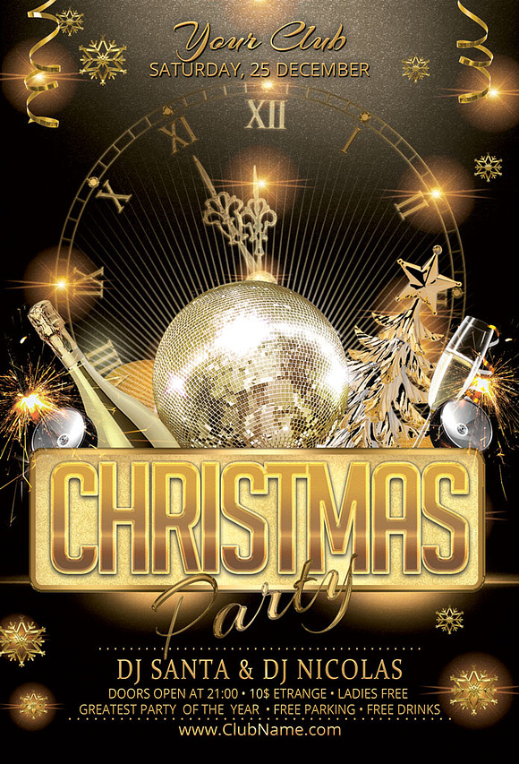 Two Christmas Party Flyer in Flyer Templates - product preview 2