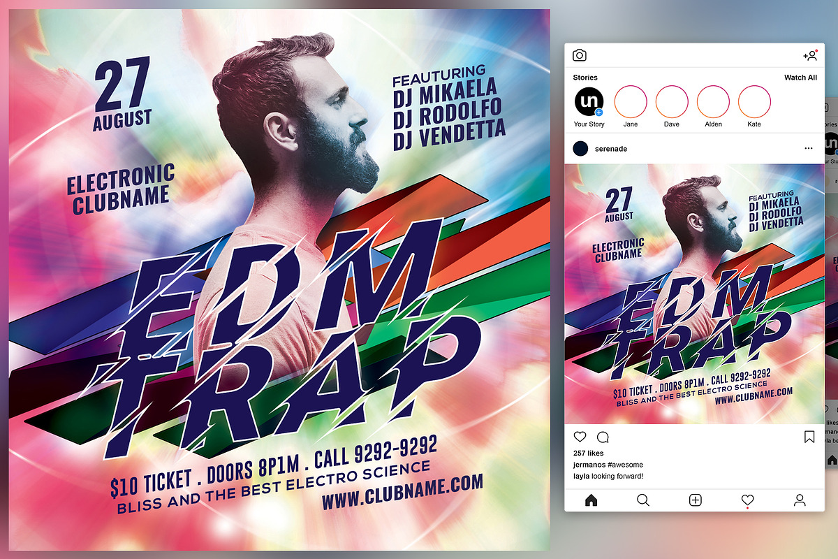 EDM Trap Flyer in Flyer Templates - product preview 8