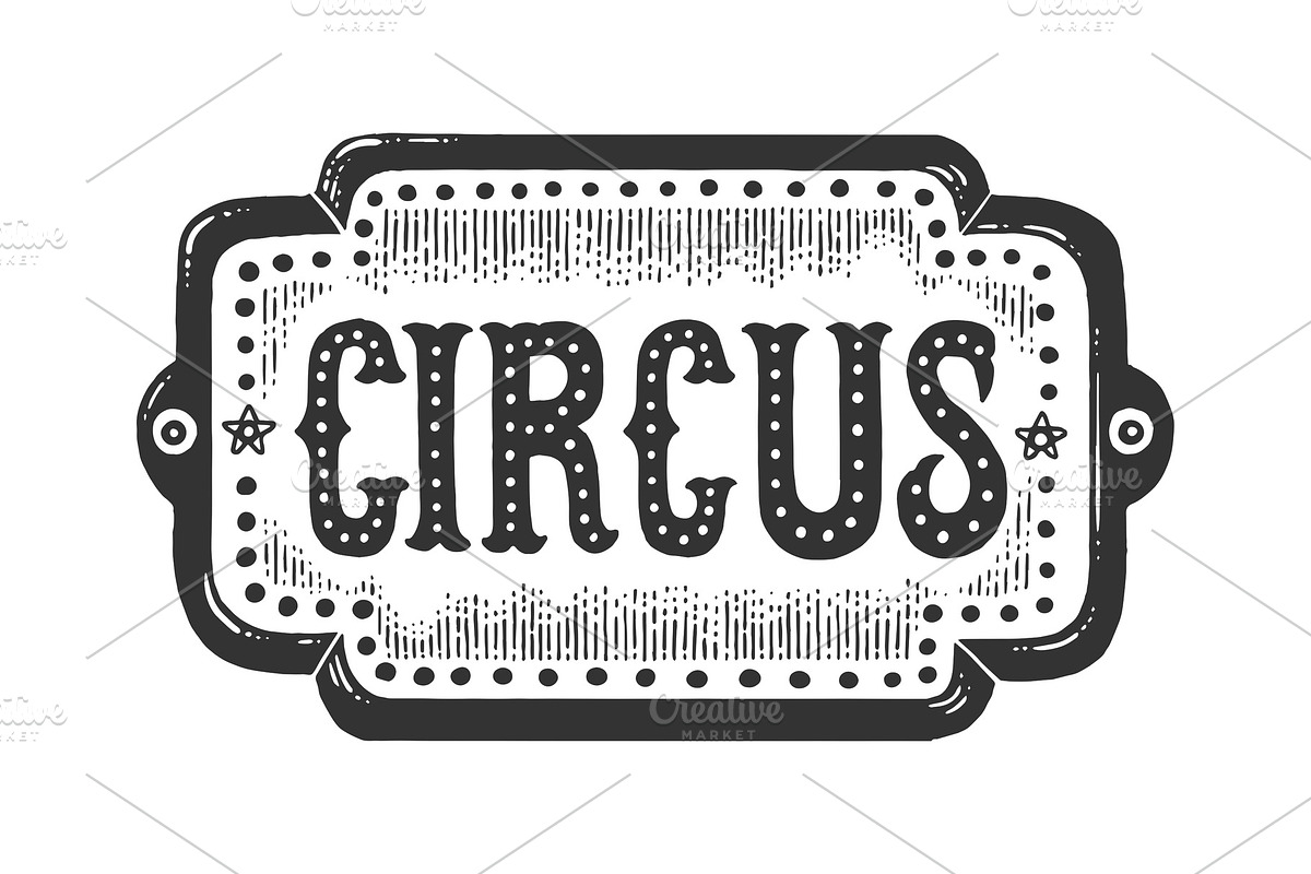 Circus title signboard sketch in Illustrations - product preview 8