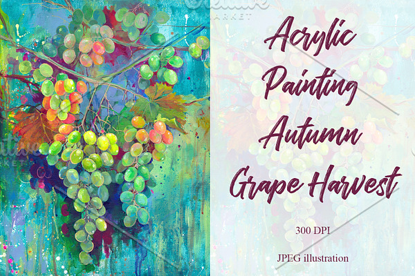 Acrylic Painting Autumn Grape