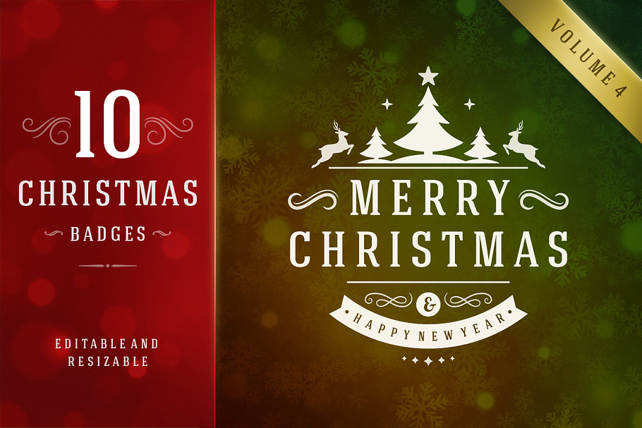 10 Christmas labels and badges in Logo Templates - product preview 8