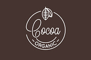 Cocoa lettering logo. Round linear.
