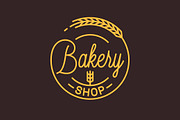 Bakery shop logo. Round linear logo.